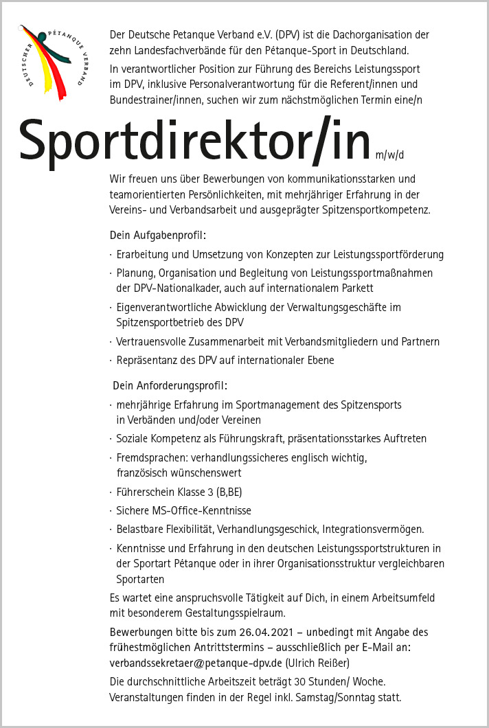 DPV Stellenausschr Sportdirektor 0412d